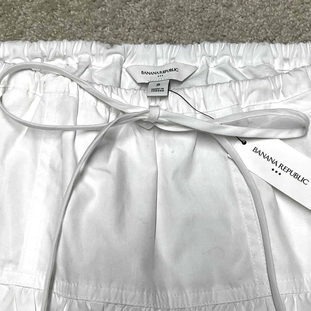 NWT Banana Republic White Midi Skirt Womens Small Cottagecore Boho Prairie Lined - Picture 3 of 10